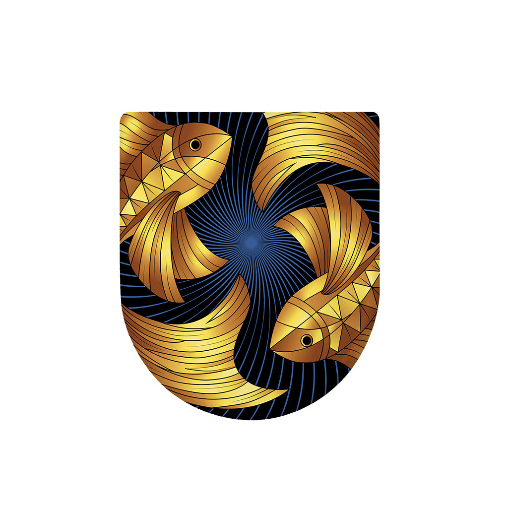 Golden Pisces Zodiac Sign Print Toilet Lid Cover