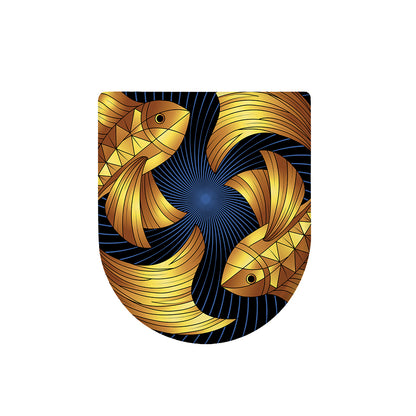 Golden Pisces Zodiac Sign Print Toilet Lid Cover