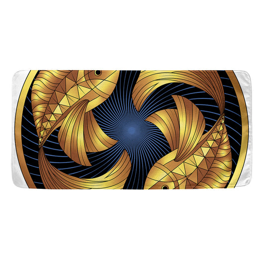Golden Pisces Zodiac Sign Print Towel
