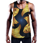 Golden Pisces Zodiac Sign Print Training Tank Top