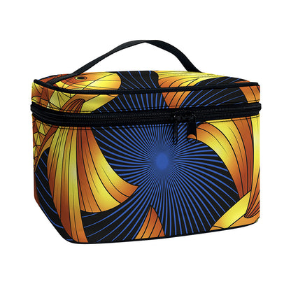 Golden Pisces Zodiac Sign Print Travel Makeup Bag