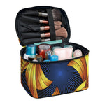 Golden Pisces Zodiac Sign Print Travel Makeup Bag
