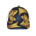 Golden Pisces Zodiac Sign Print White Mesh Trucker Hat