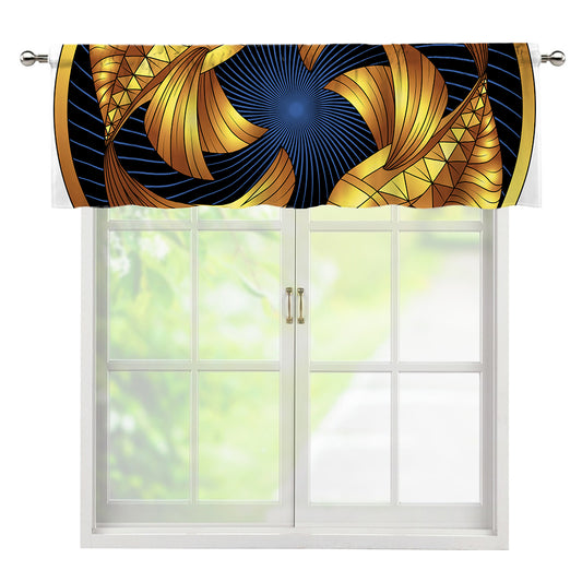 Golden Pisces Zodiac Sign Print Window Valance