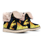 Golden Pisces Zodiac Sign Print Winter Boots