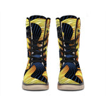Golden Pisces Zodiac Sign Print Winter Boots