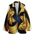 Golden Pisces Zodiac Sign Print Women's Blazer