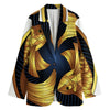 Golden Pisces Zodiac Sign Print Women's Blazer