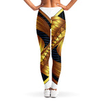 Golden Pisces Zodiac Sign Print Women's Leggings