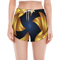 Golden Pisces Zodiac Sign Print Women's Split Running Shorts