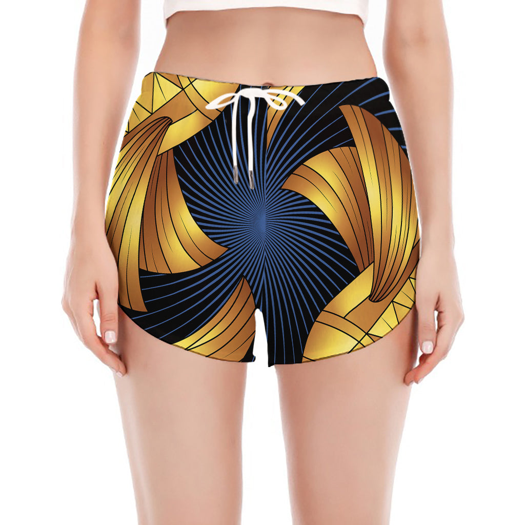 Golden Pisces Zodiac Sign Print Women's Split Running Shorts