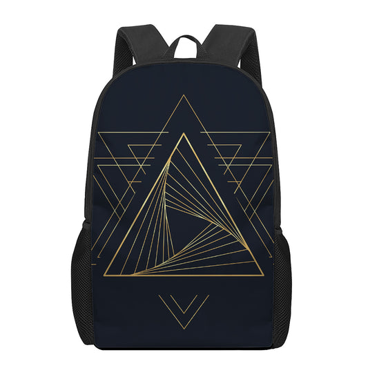 Golden Pyramid Print 17 Inch Backpack