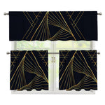 Golden Pyramid Print 3 Piece Kitchen Curtains