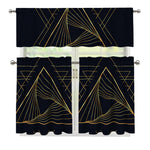 Golden Pyramid Print 3 Piece Kitchen Curtains