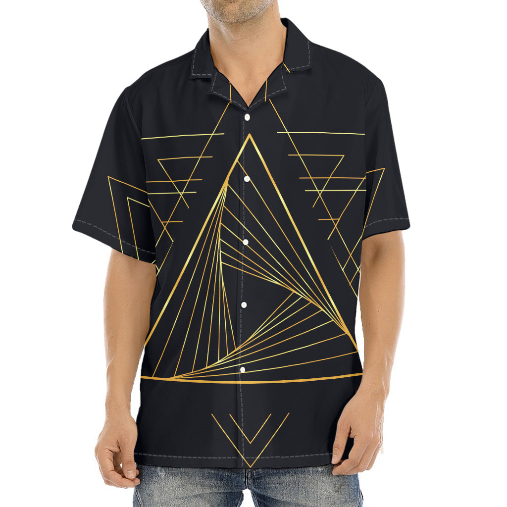 Golden Pyramid Print Aloha Shirt