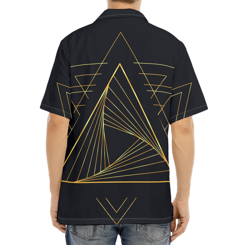 Golden Pyramid Print Aloha Shirt