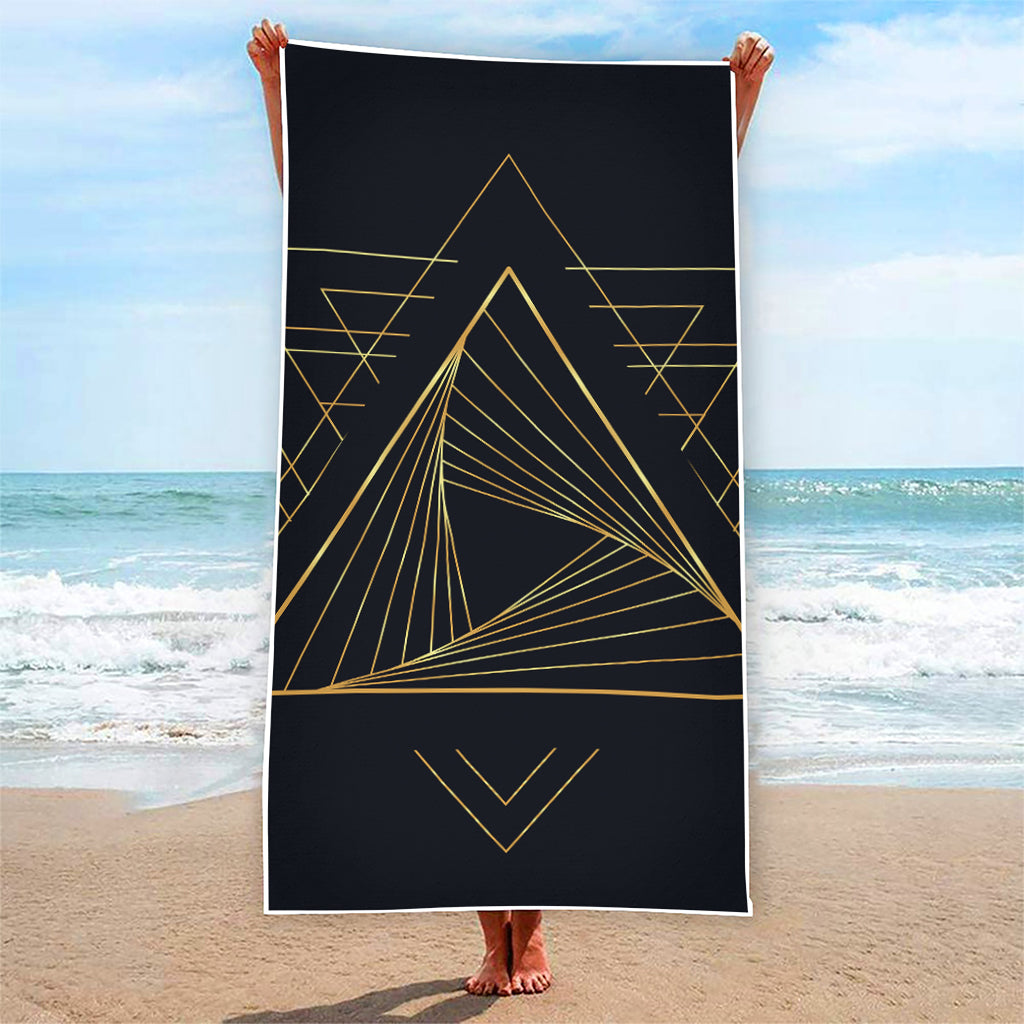 Golden Pyramid Print Beach Towel