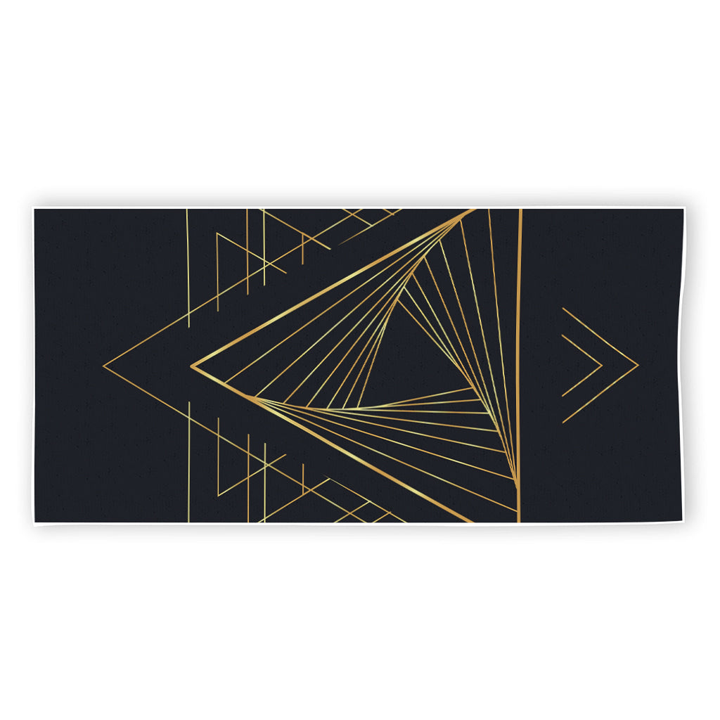 Golden Pyramid Print Beach Towel