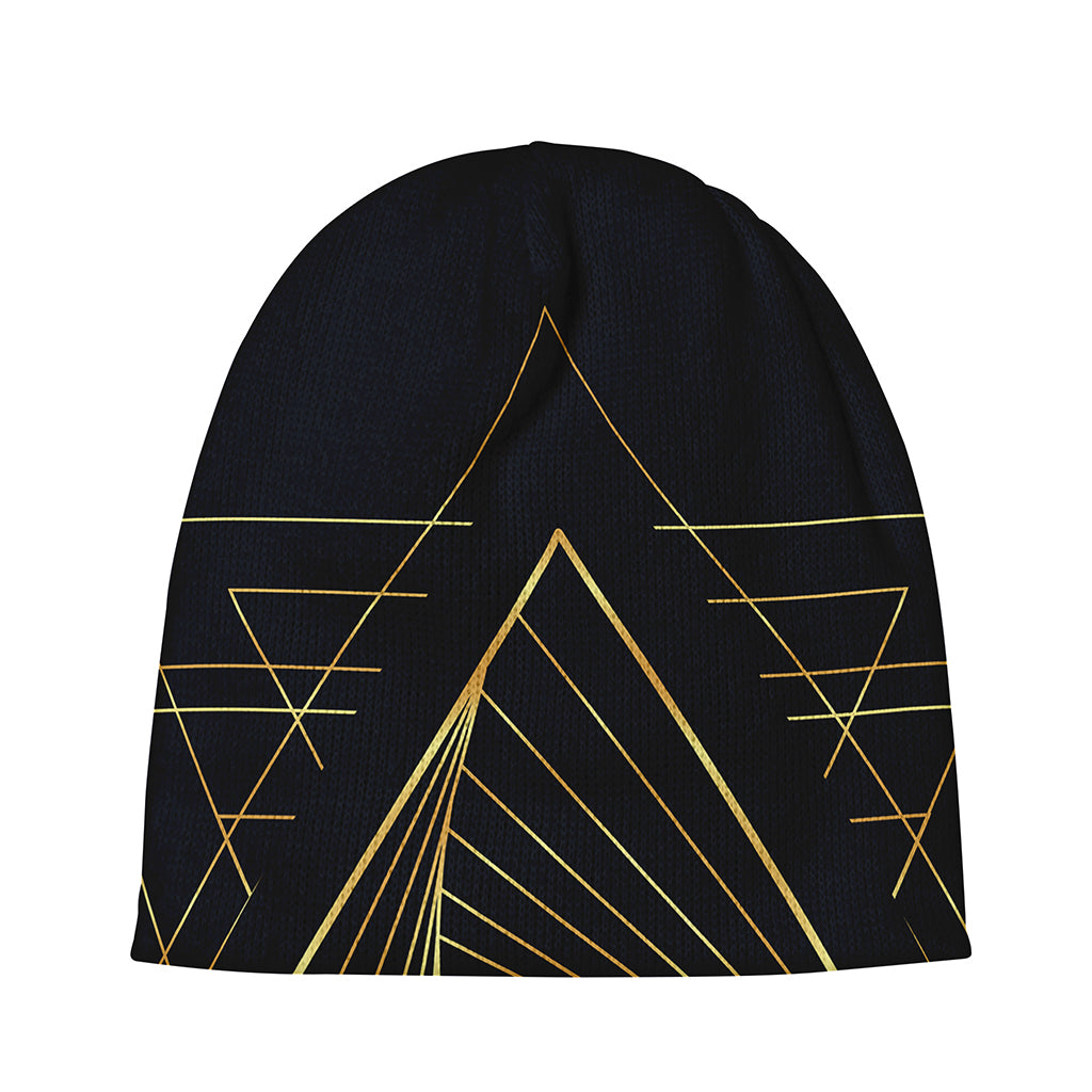 Golden Pyramid Print Beanie
