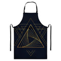 Golden Pyramid Print Bib Apron With Pocket