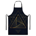 Golden Pyramid Print Bib Apron With Pocket