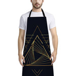 Golden Pyramid Print Bib Apron With Pocket