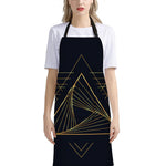 Golden Pyramid Print Bib Apron With Pocket