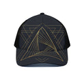 Golden Pyramid Print Black Mesh Trucker Hat