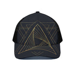 Golden Pyramid Print Black Mesh Trucker Cap