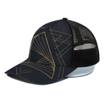 Golden Pyramid Print Black Mesh Trucker Cap