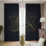 Golden Pyramid Print Blackout Pencil Pleat Curtains
