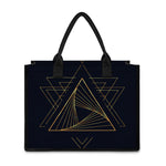 Golden Pyramid Print Canvas Tote Bag