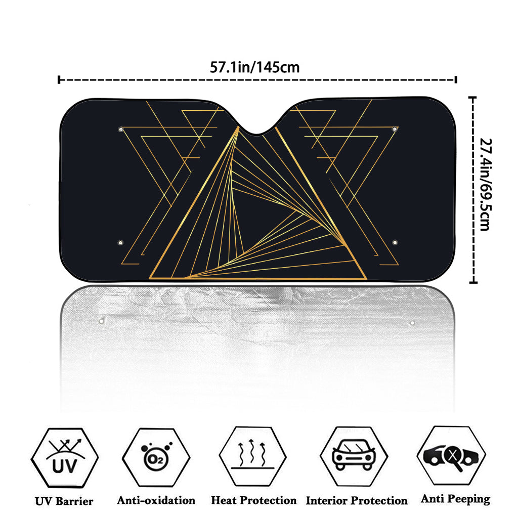 Golden Pyramid Print Car Windshield Sun Shade