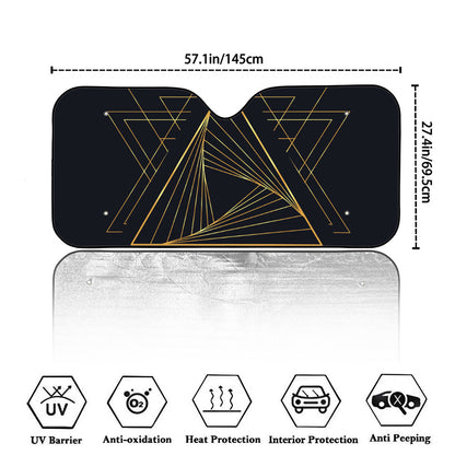 Golden Pyramid Print Car Windshield Sun Shade