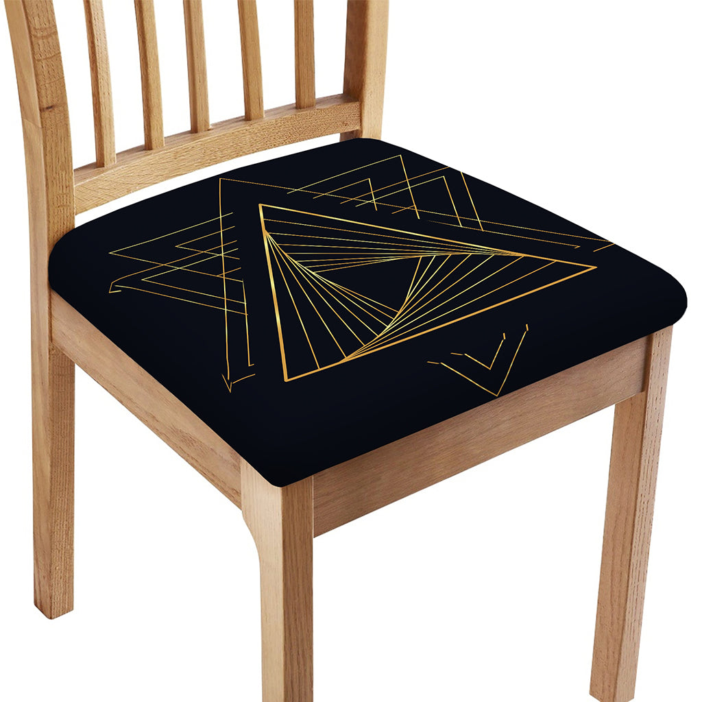 Golden Pyramid Print Chair Cushion Cover