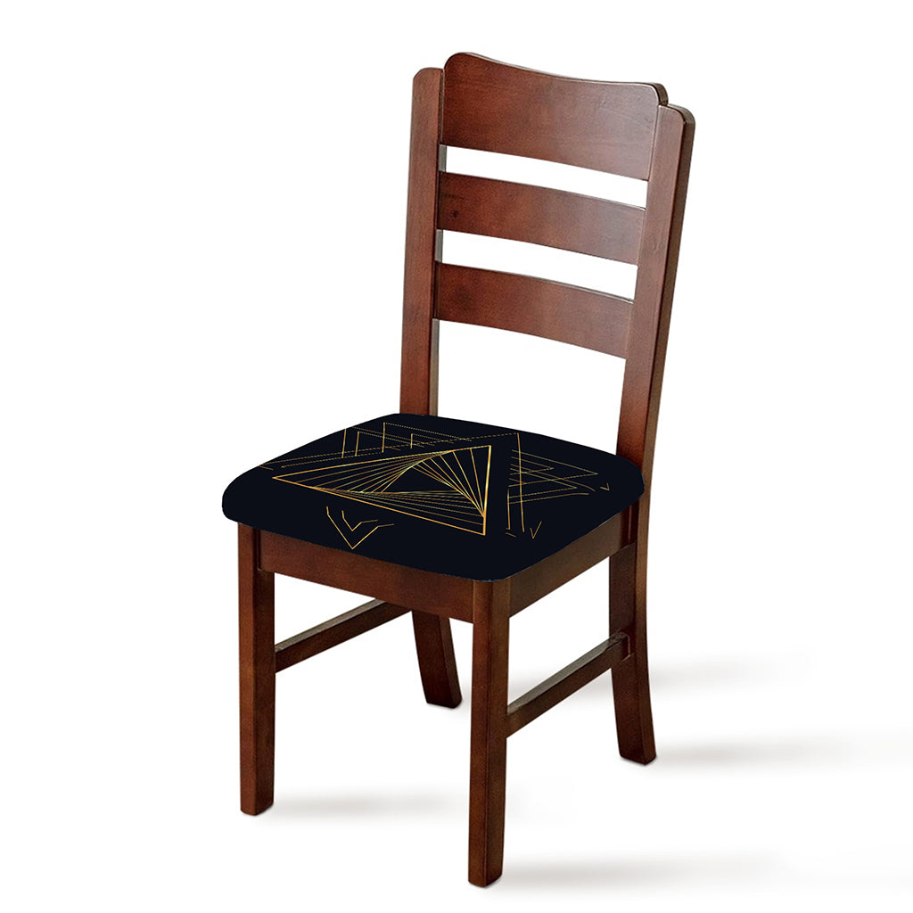 Golden Pyramid Print Chair Cushion Cover