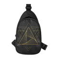 Golden Pyramid Print Sling Bag