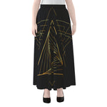 Golden Pyramid Print Chiffon Maxi Skirt