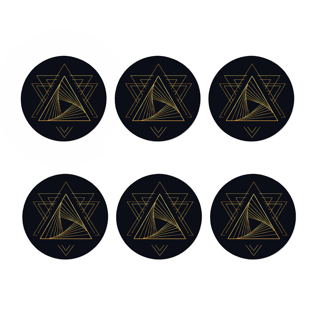 Golden Pyramid Print Coaster Set