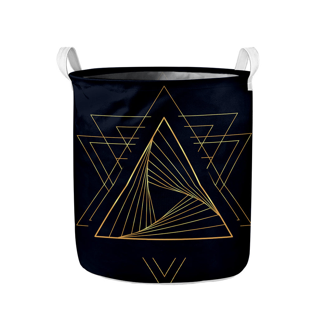 Golden Pyramid Print Collapsible Laundry Basket