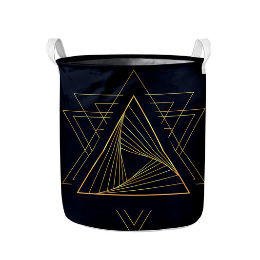 Golden Pyramid Print Collapsible Laundry Basket