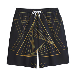 Golden Pyramid Print Cotton Shorts