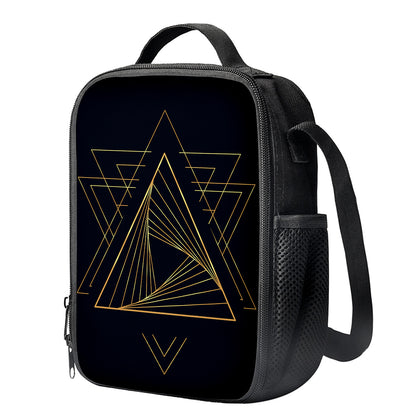 Golden Pyramid Print Crossbody Lunch Bag