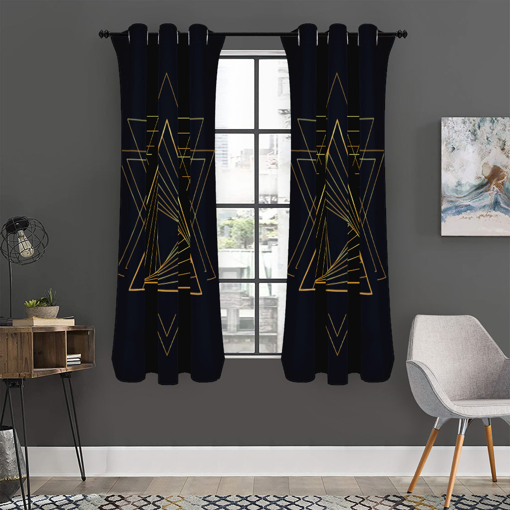 Golden Pyramid Print Curtain