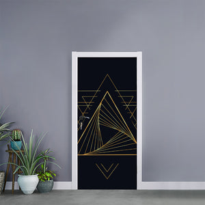 Golden Pyramid Print Door Sticker