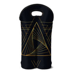 Golden Pyramid Print Double Neoprene Wine Tote