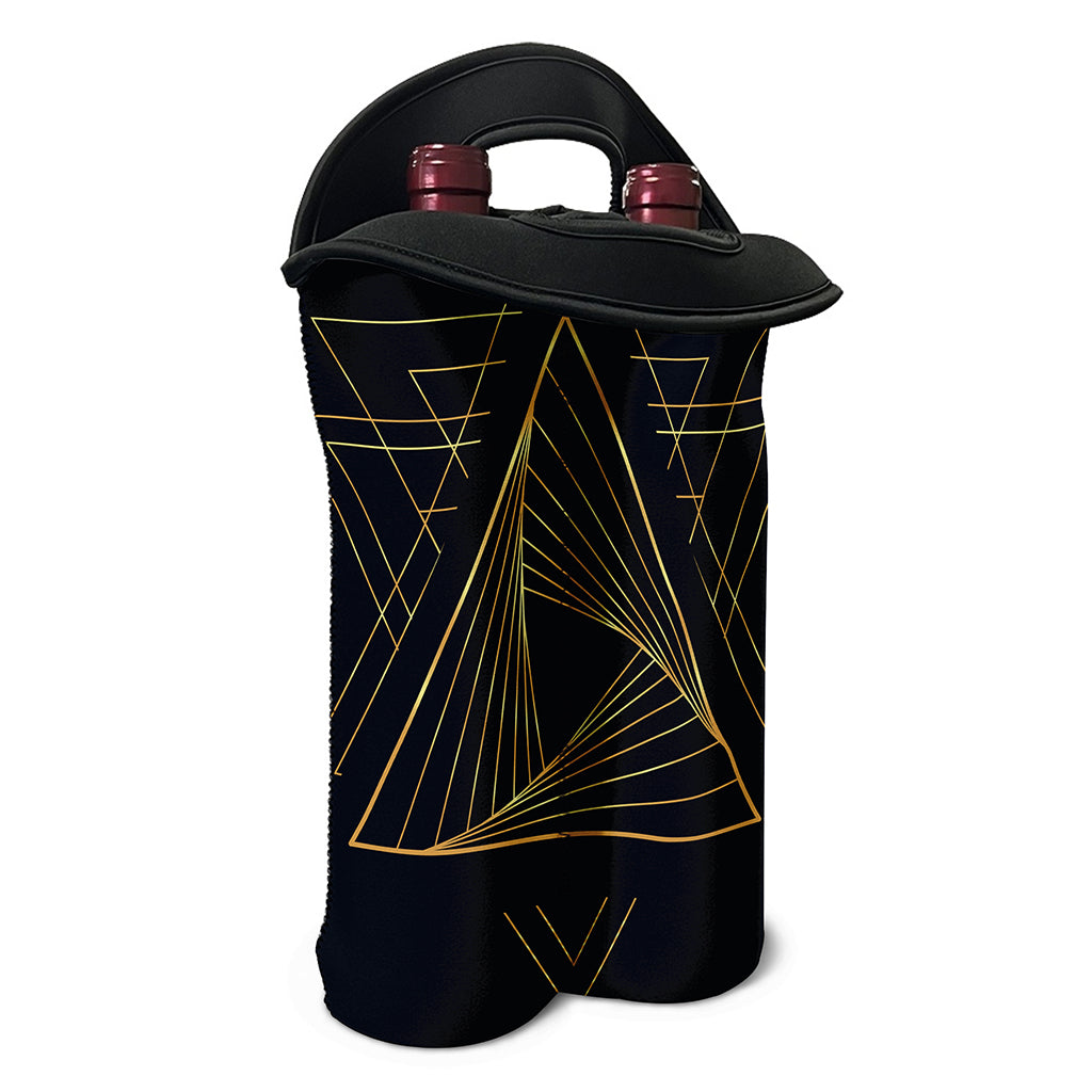 Golden Pyramid Print Double Neoprene Wine Tote