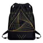 Golden Pyramid Print Drawstring Backpack