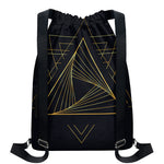 Golden Pyramid Print Drawstring Backpack
