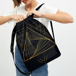 Golden Pyramid Print Drawstring Backpack